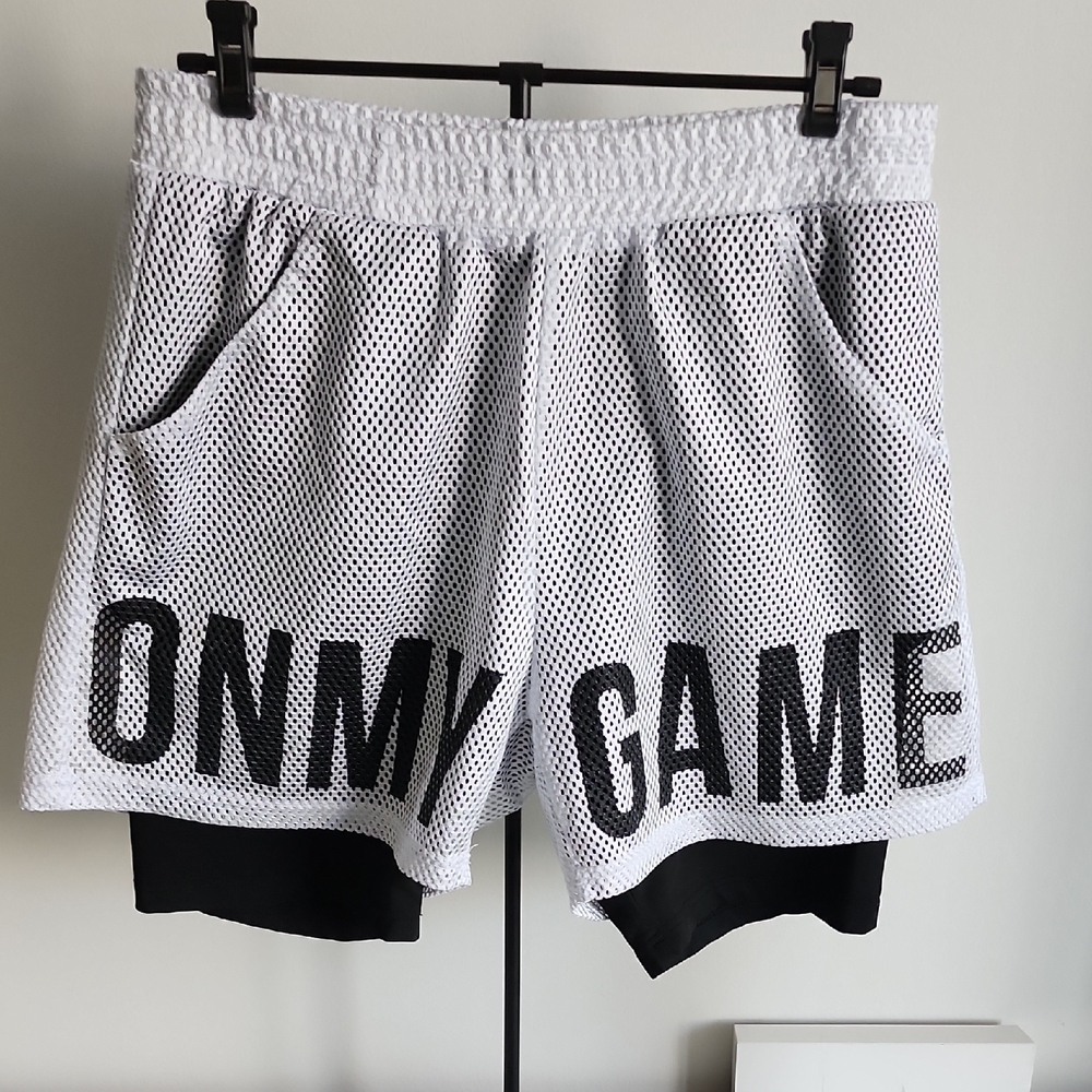 White Mesh  Shorts